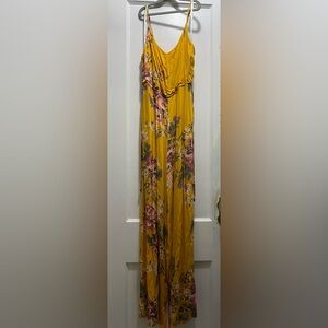MINKPINK Vibrant Yellow Floral Jumpsuit- Size XS